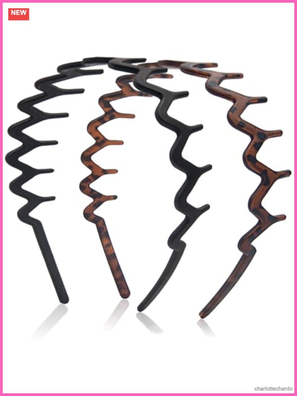 Zig Zag Headbands Wavy Plastic Comb Hairbands 2pc Non-Slip Hair Accessories